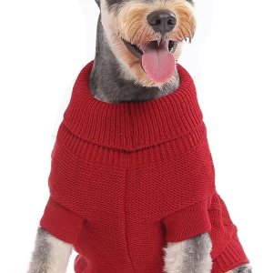 MengMengDa, Suéter para perro, ropa de punto trenzado, cuello alto clásico, ropa cálida y suave para chihuahua, bulldog, perro salchicha, pug, MengMengDa, Suéter para perro, ropa de punto trenzado, cuello alto clásico, ropa cálida y suave para chihuahua, bulldog, perro salchicha, pug,