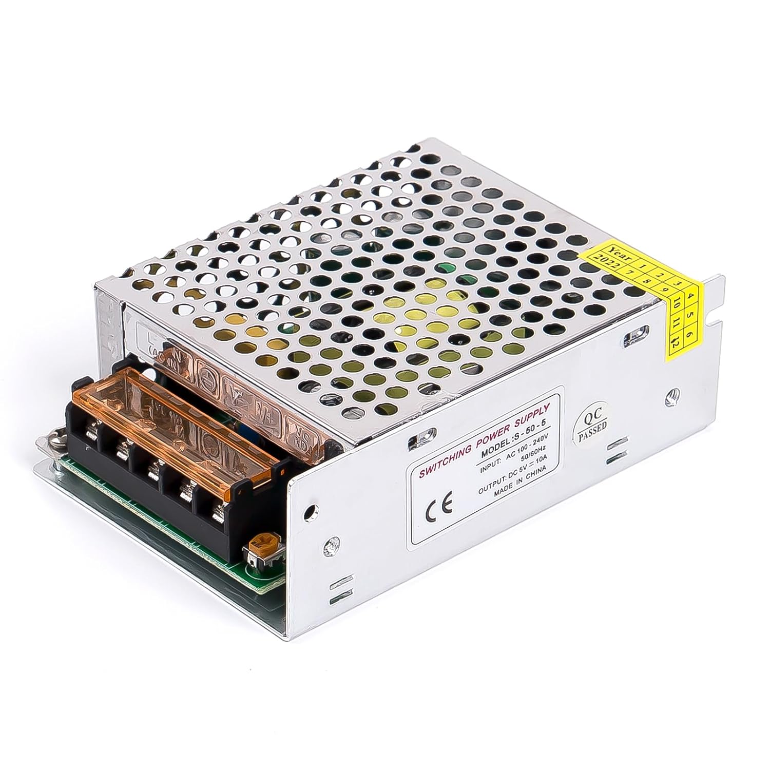 Fuente de alimentación conmutada de 5V 10A 50W DC AC 100V240V a DC-12V Adaptador de corriente, voltaje constante del transformador, adecuado para