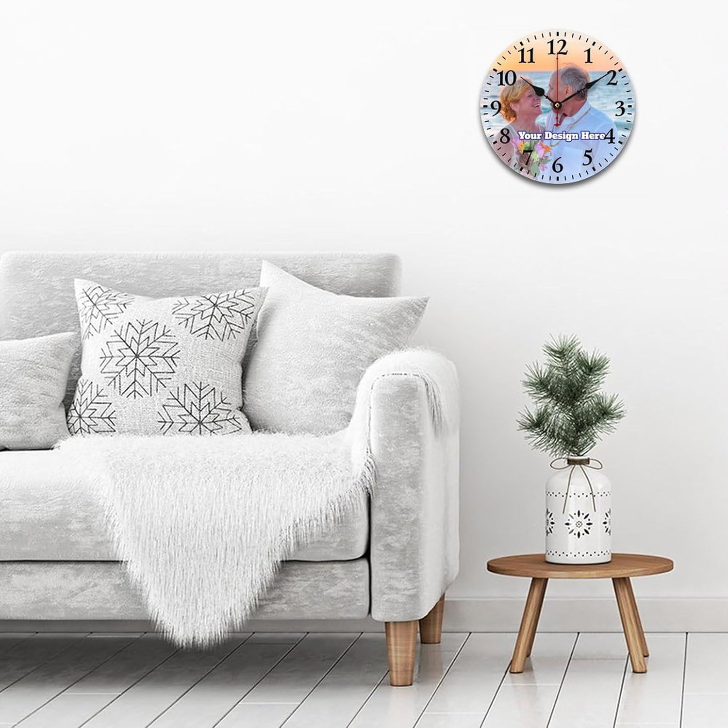 Reloj de pared personalizado con texto fotográfico, añade tu imagenlogotipo, reloj de madera, diseño de tu propio reloj, funciona con pilas, reloj