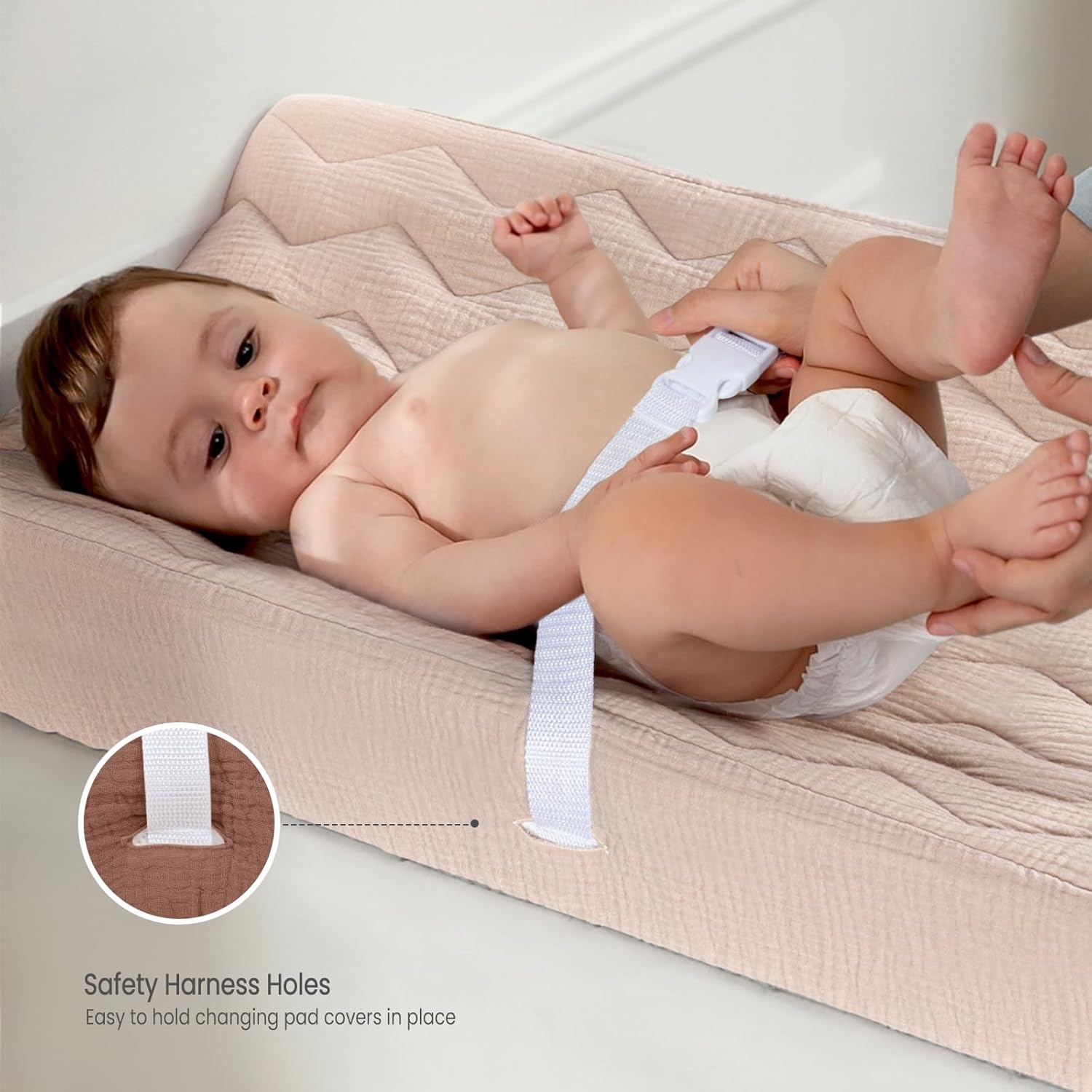 Funda de muselina para cambiador Funda acolchada de algodón para cambiador de bebé, sábanas suaves para niños y niñas