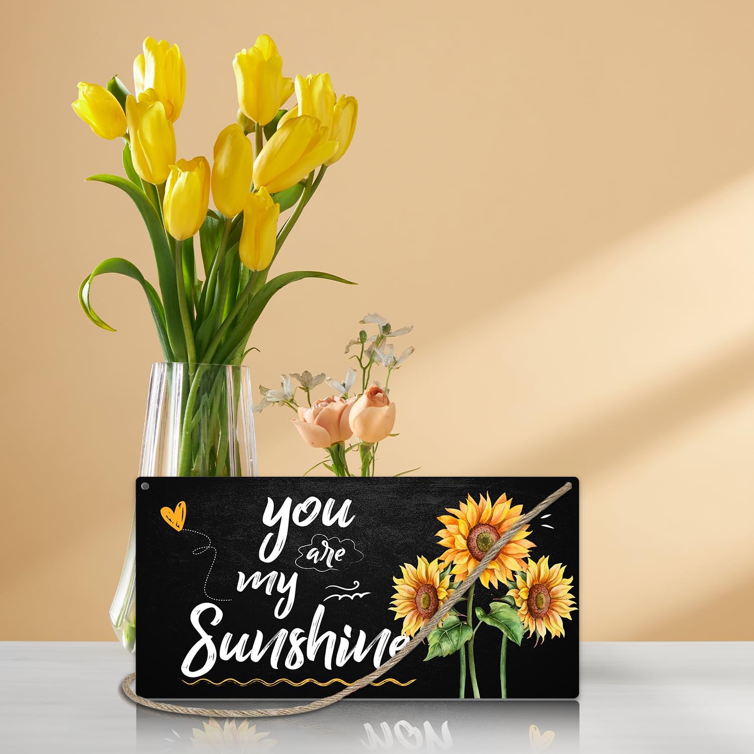 Letrero de madera para colgar en la pared, con texto en inglés You are My Sunshine, decoración del hogar, puerta (1 pieza), regalo artístico para