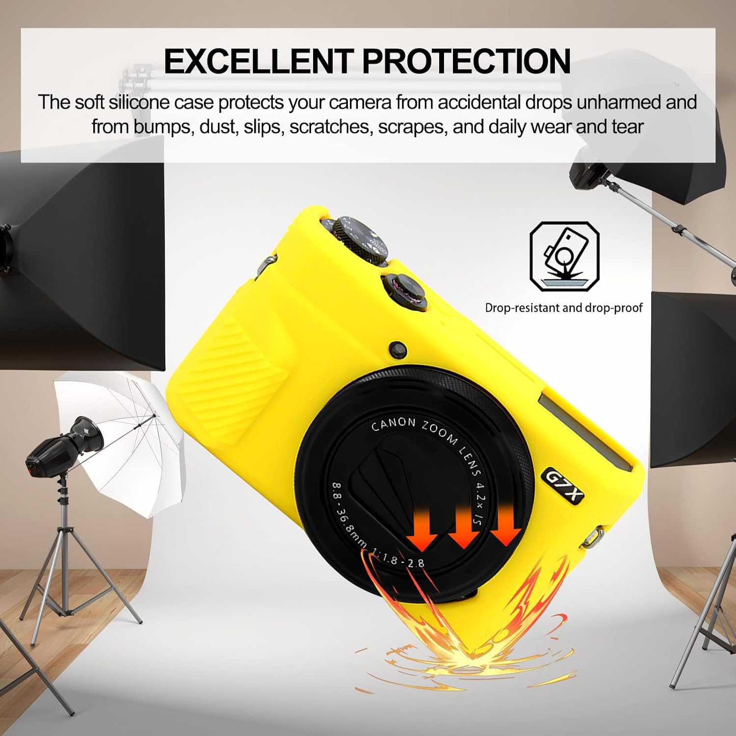 G7X Mark II Case G7X Mark III Case G7X Funda de silicona para cámara G7X, funda protectora de silicona suave para cámara réflex digital Canon