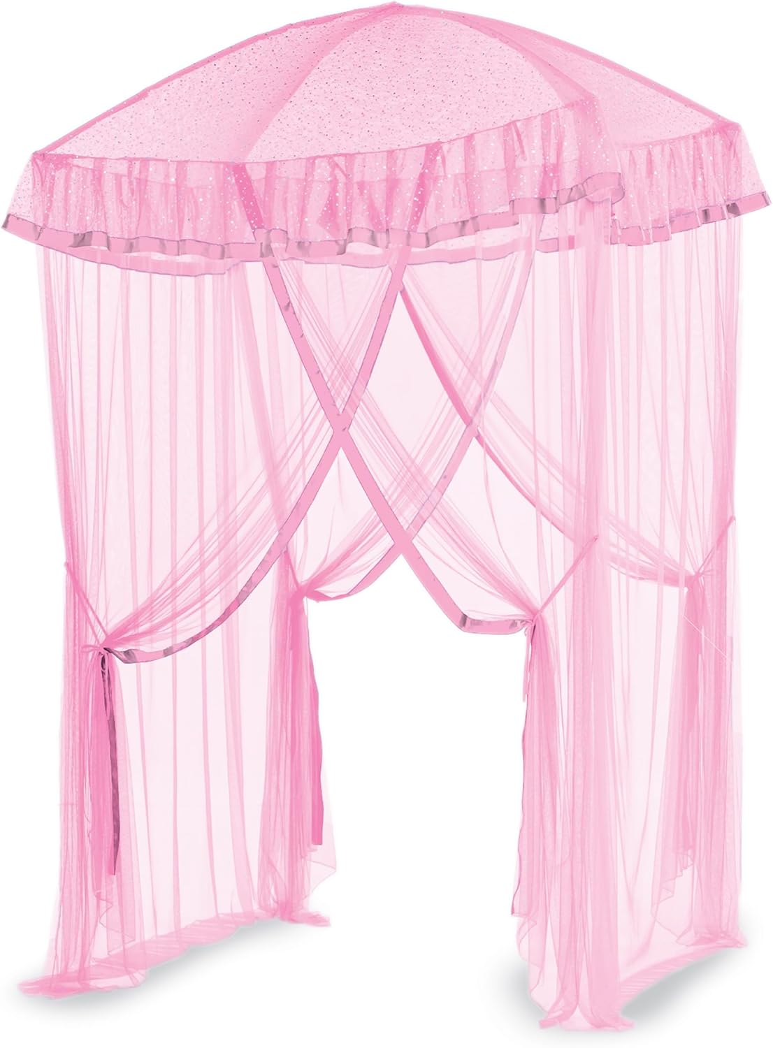 Dosel de cama con luces brillantes, Rosado