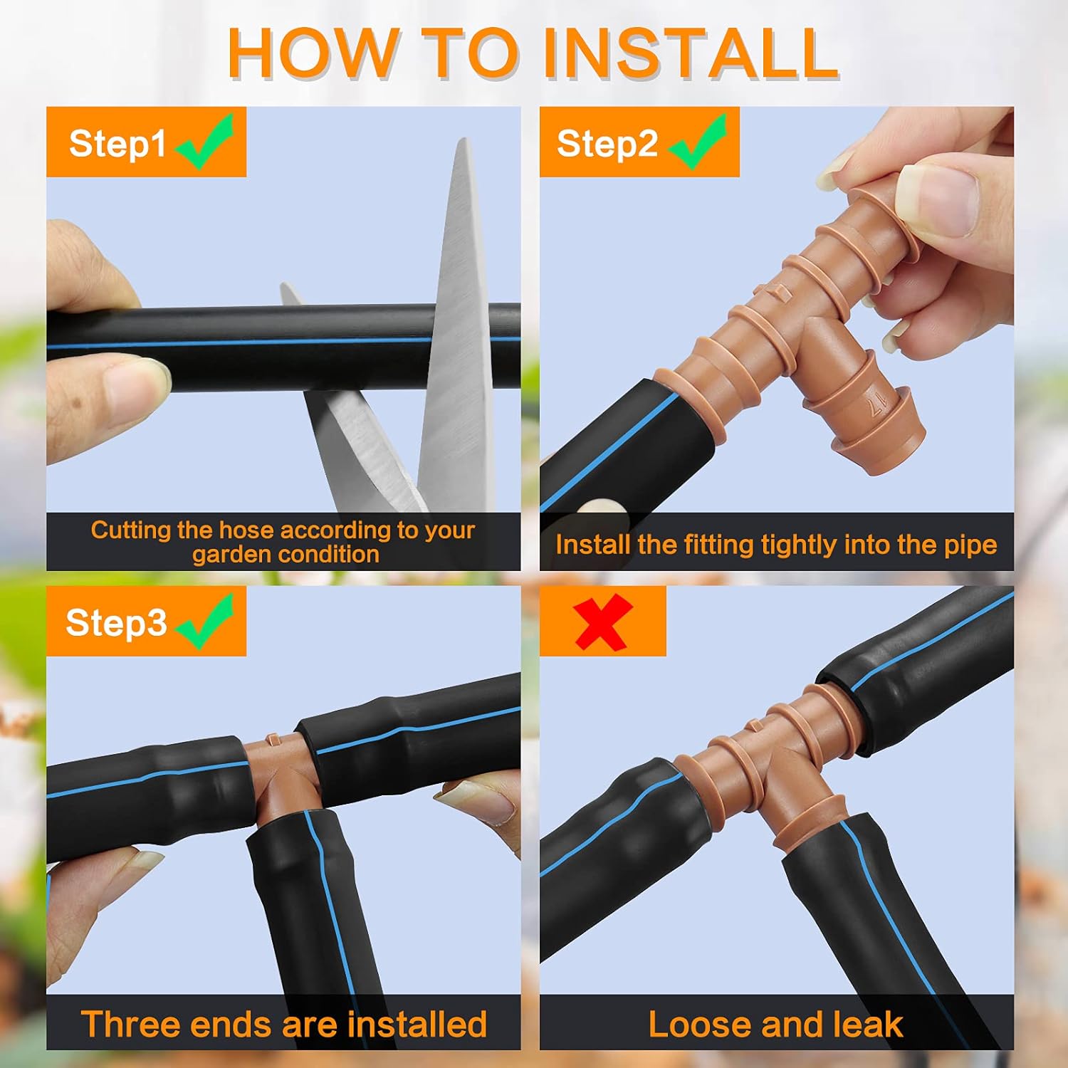 Paquete de 21 conectores universales de púas para riego por goteo de 12 pulgada