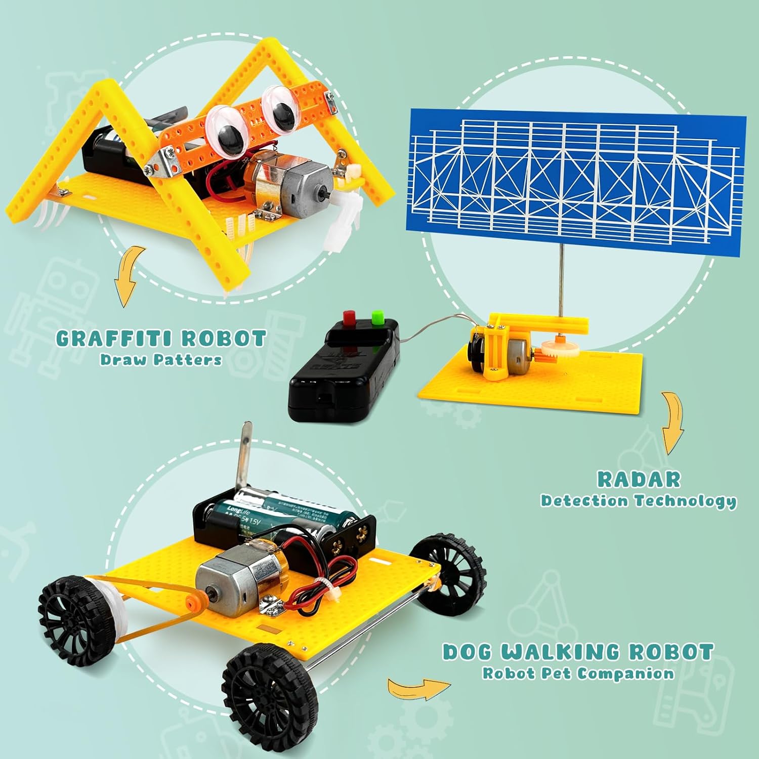 Ailiaili Juego de 6 proyectos STEM para niños de 8 a 12 años, kits de ciencia electrónica para niños de 6 a 8 años, juguete robótico de ingeniería