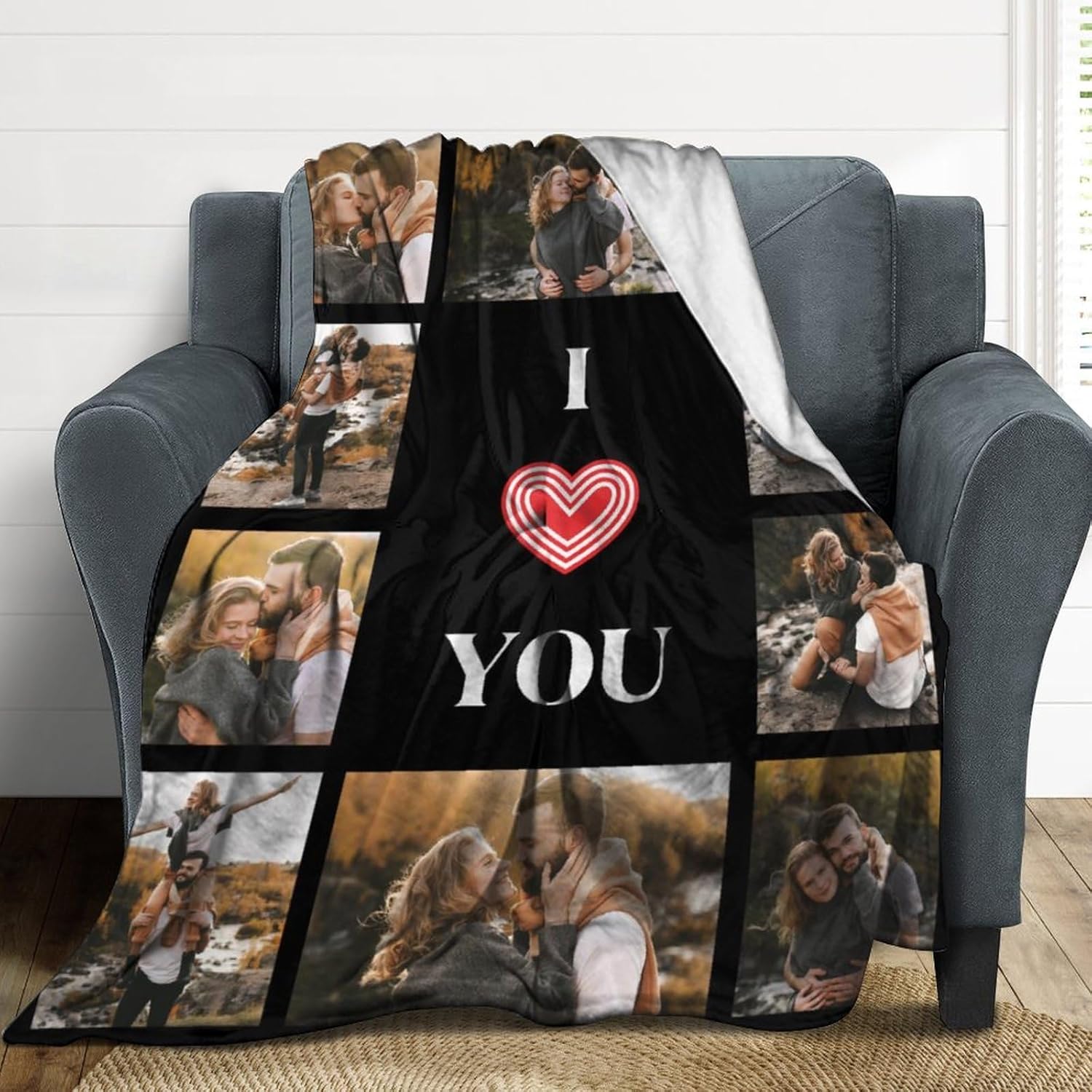 Regalos para parejas, manta de fotos personalizada para novia, novio, marido, esposa, mantas personalizadas con imágenes para Navidad, aniversario,