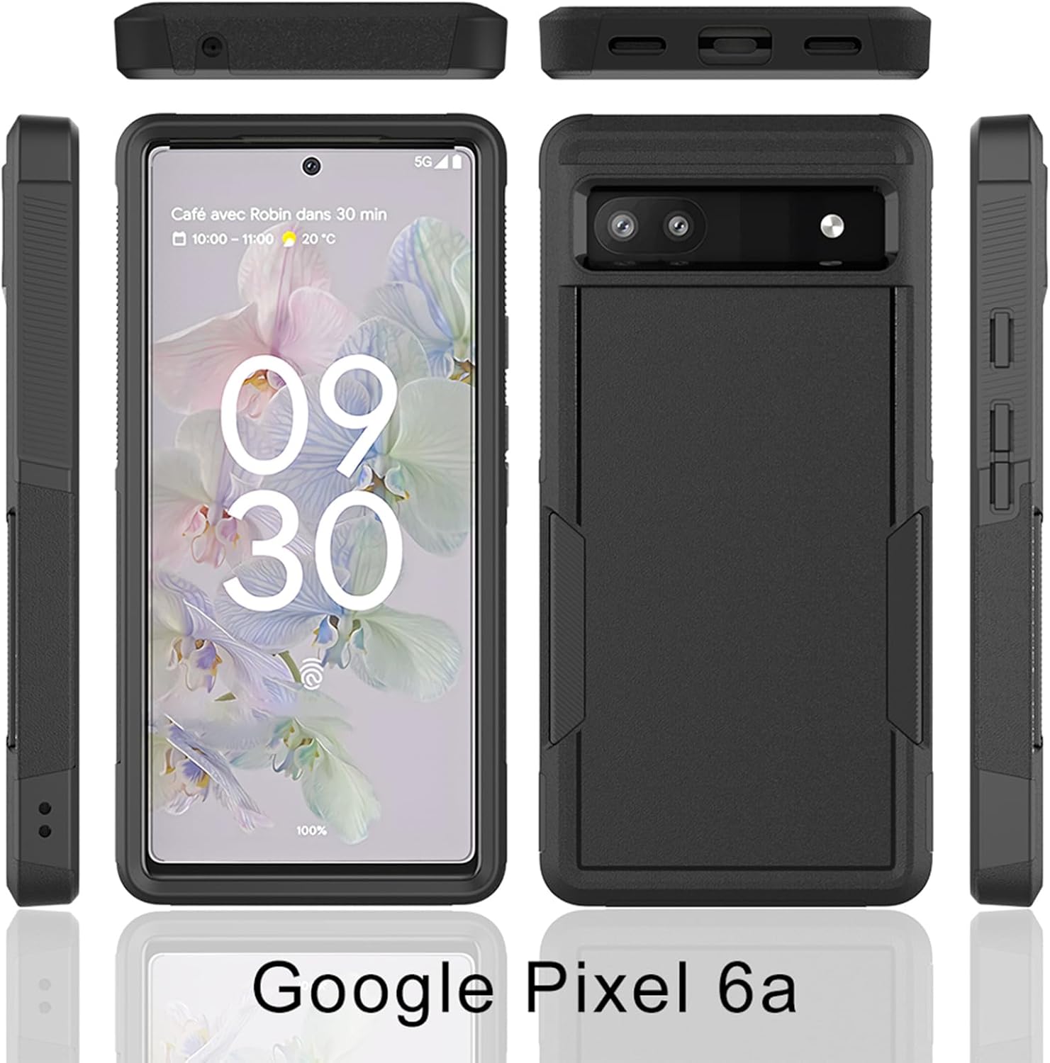 Funda para Google Pixel 6A, funda de teléfono Dual Guard Pixel 6A, carcasa rígida de silicona híbrida a prueba de golpes, funda protectora de cuerpo