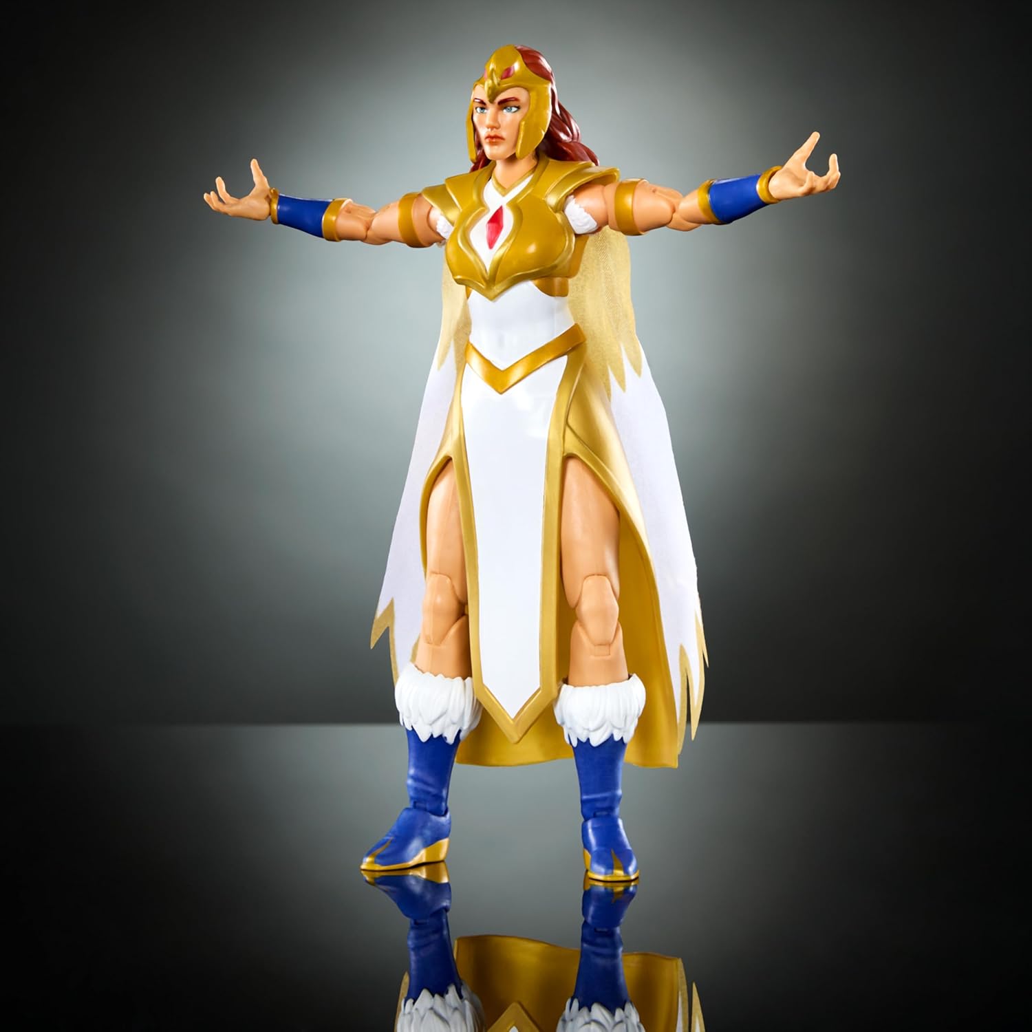 Masters of the Universe Revolution Masterverse Sorceress Teela Figura de acción, coleccionable de lujo con 30 articulaciones, bastón eléctrico y