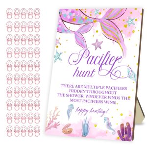 Juegos de baby shower, juego de caza de chupetes, juegos para baby shower o revelación de género, letrero de caza de chupete de madera, 50 chupetes Juegos de baby shower, juego de caza de chupetes, juegos para baby shower o revelación de género, letrero de caza de chupete de madera, 50 chupetes