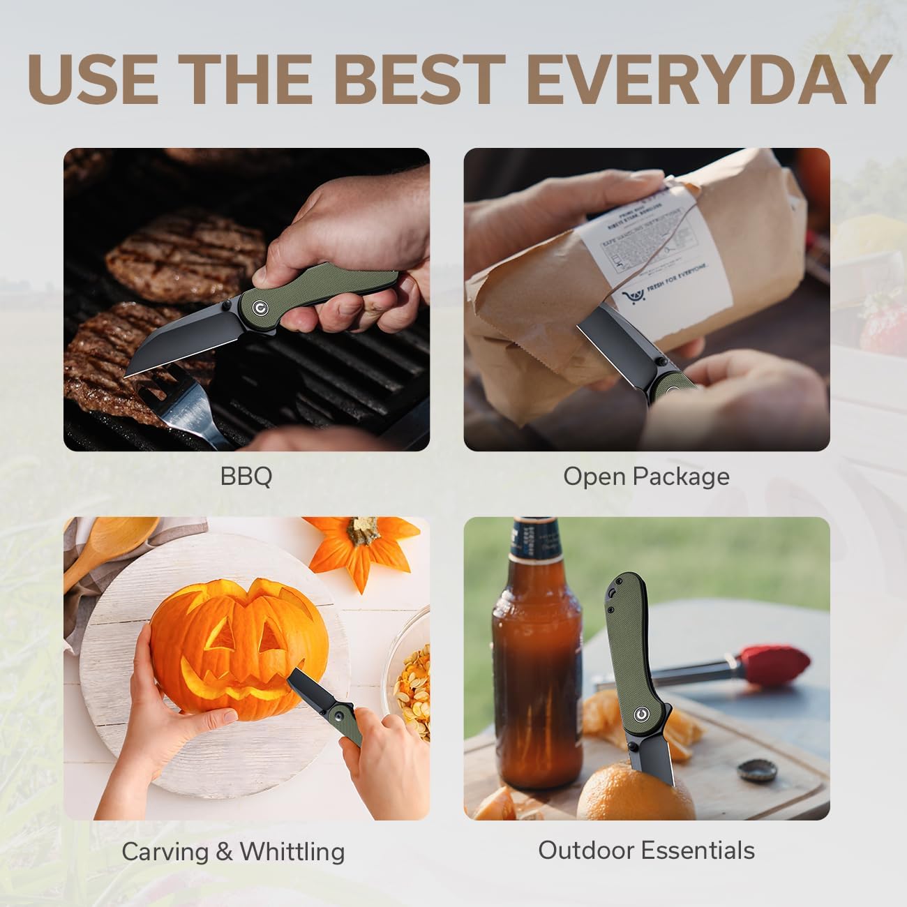 CIVIVI Cuchillo de bolsillo – Elementum Cuchillo plegable con mango Nitro-V Wharncliffe Blade G10 de 2.97 pulgadas, ideal para regalo EDC al aire
