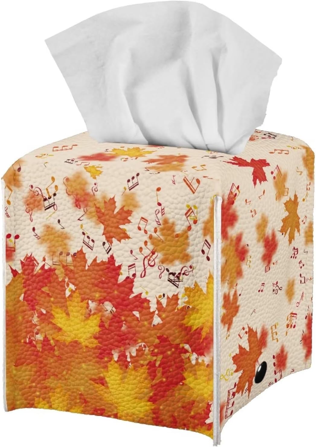 Fundas decorativas para caja de pañuelos para decoración de otoño, de piel de arce, organizador cuadrado para baños, oficina, coche, mesita de