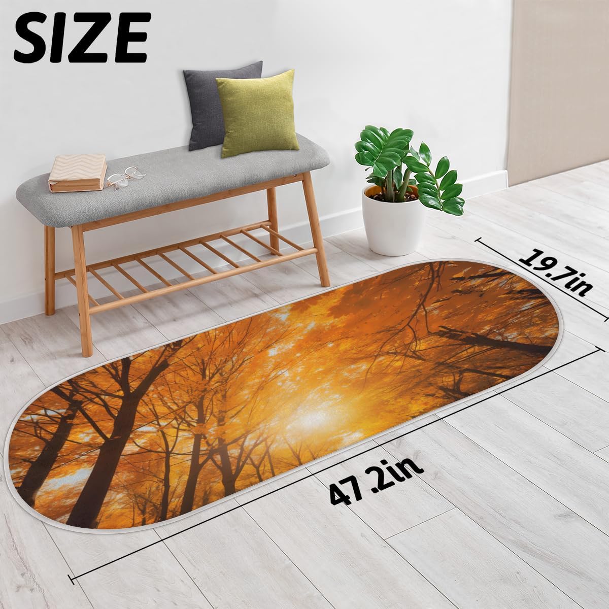 cfpolar Alfombras de baño con árboles de arce otoñal, alfombra de baño antideslizante de microfibra absorbente, alfombras y alfombras de cocina