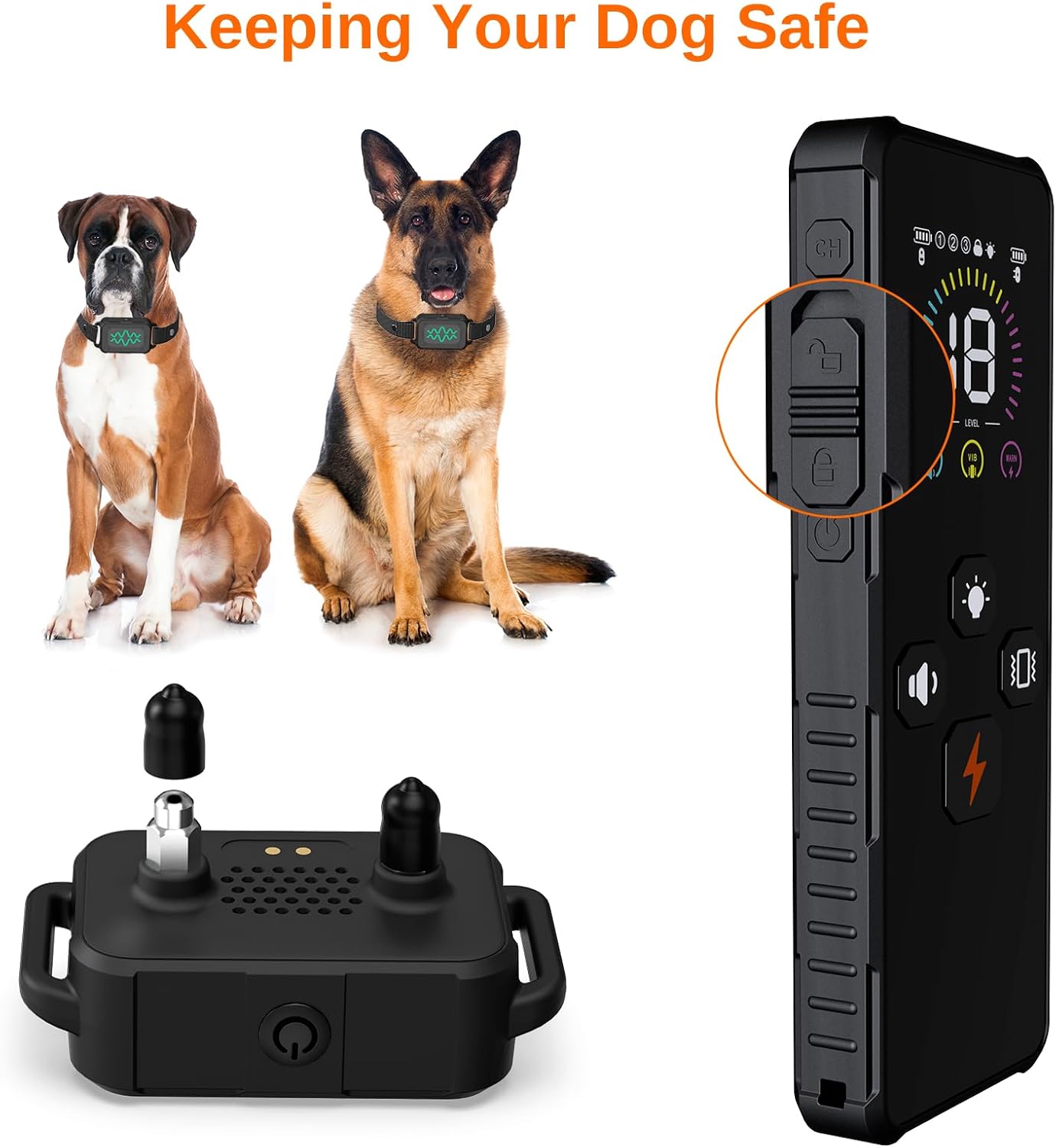 RC09 – Collar de entrenamiento eléctrico para perros con control remoto de 2000 pies, collar impactante con 3 modos de entrenamiento, collar