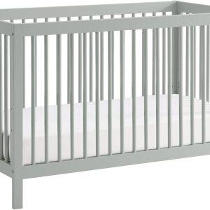 Oxford Baby Essentials Island Cuna convertible 4 en 1 de tamaño matrimonial con husillos redondos, gris Oxford Baby Essentials Island Cuna convertible 4 en 1 de tamaño matrimonial con husillos redondos, gris