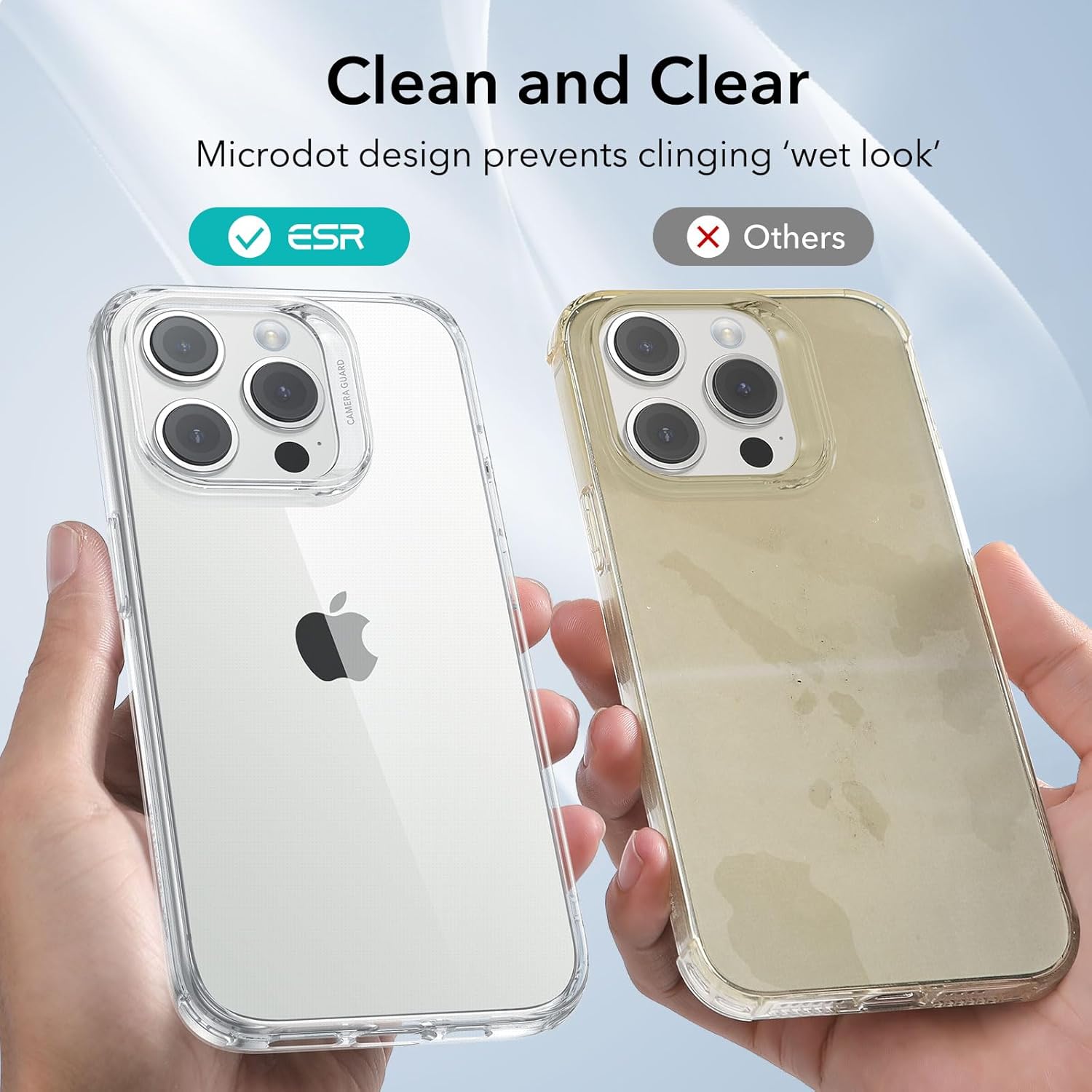 ESR Funda transparente para iPhone 15 Pro Max, funda delgada a prueba de golpes, resistente al amarilleo, delgada y transparente, funda para
