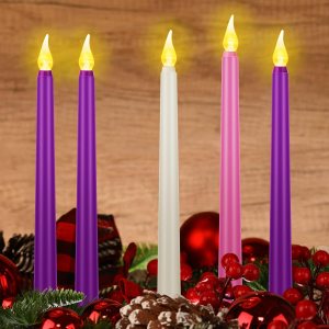 5 velas de adviento sin llama, velas de Adviento LED para Navidad, rituales de Adviento festivos, iglesia, celebración, decoración del hogar (estilo 5 velas de adviento sin llama, velas de Adviento LED para Navidad, rituales de Adviento festivos, iglesia, celebración, decoración del hogar (estilo