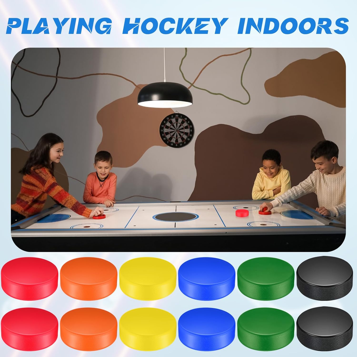 Mini discos de hockey sobre hielo de espuma deportiva de 3 pulgadas para interiores con bolsa de malla para niños y adultos, práctica y