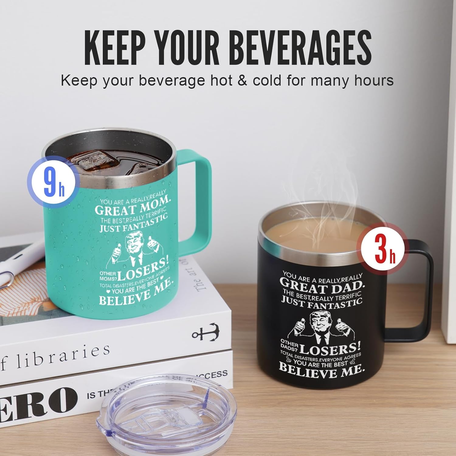 NOWWISH Regalos para el día de la madre para mamá de hija e hijo, taza de café con texto en inglés “You’re A Really Great Mom”, regalos de