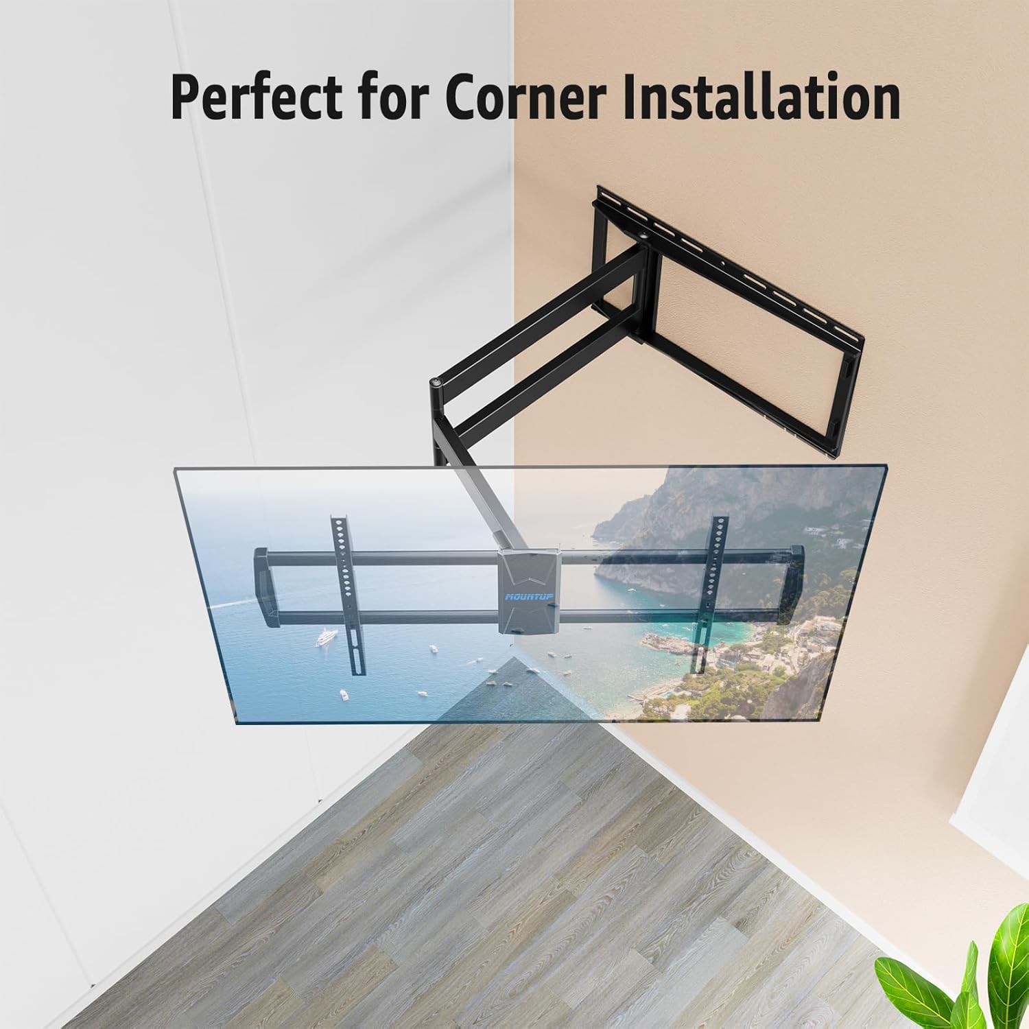 MOUNTUP MU0059 – Soporte de pared para TV de brazo largo con extensión de 40 pulgadas, soporte de movimiento completo para televisores de 42 a 90