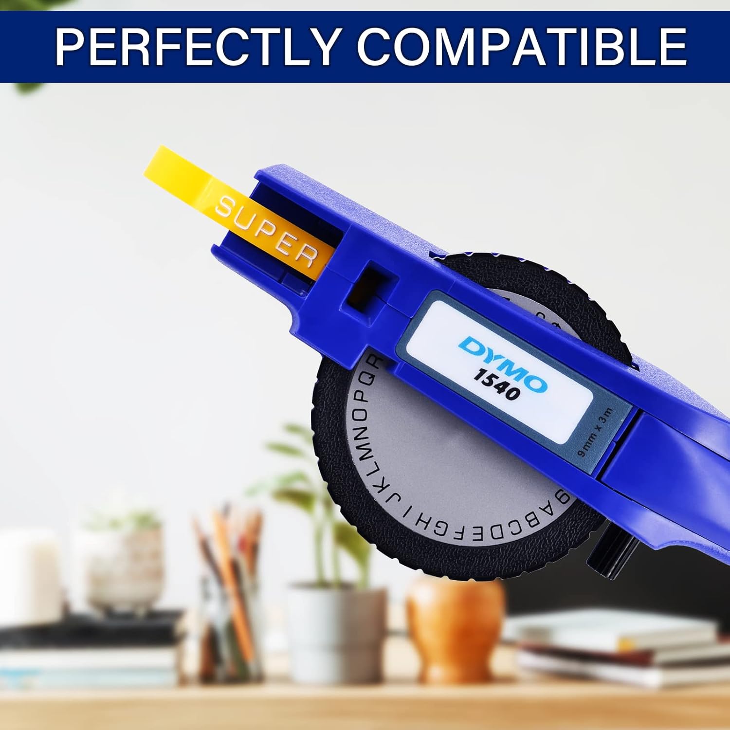 USUPERINK Paquete de 7 cintas adhesivas de plástico 3D compatibles con Dymo 3D de 0.354 in, 38 pulgadas x 9.8 ft, color blanco sobre