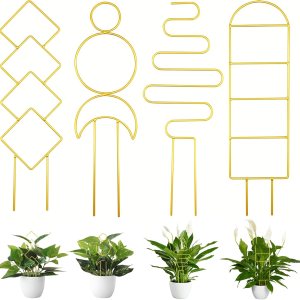4 piezas de enrejado para plantas de interior para plantas en macetas, enrejado de metal pequeño para plantas en maceta, mini enrejado para plantas 4 piezas de enrejado para plantas de interior para plantas en macetas, enrejado de metal pequeño para plantas en maceta, mini enrejado para plantas