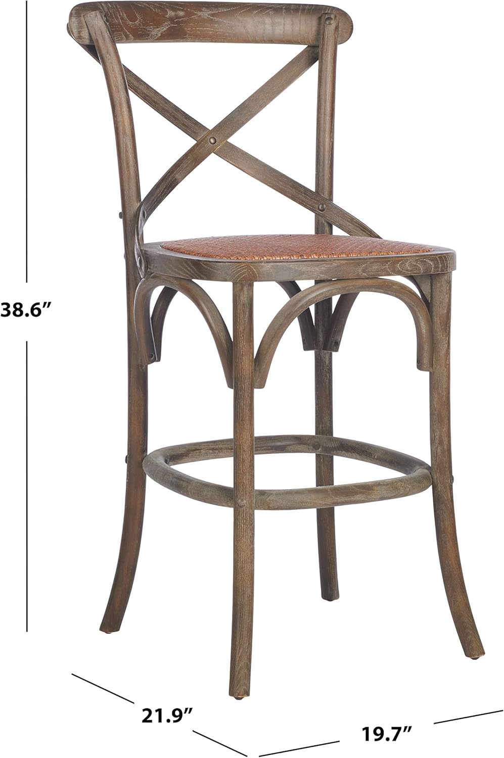 Safavieh Home Collection Franklin Weathered Grey Taburete para mostrador de 24 pulgadas (totalmente montado)