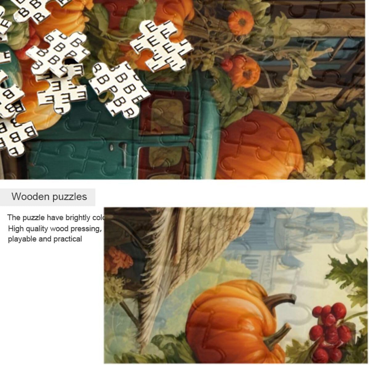 Rompecabezas para adultos 500 piezas Calabaza Camión Granja Acción de Gracias Rompecabezas Niños Juguete Juego Regalo 202a0295