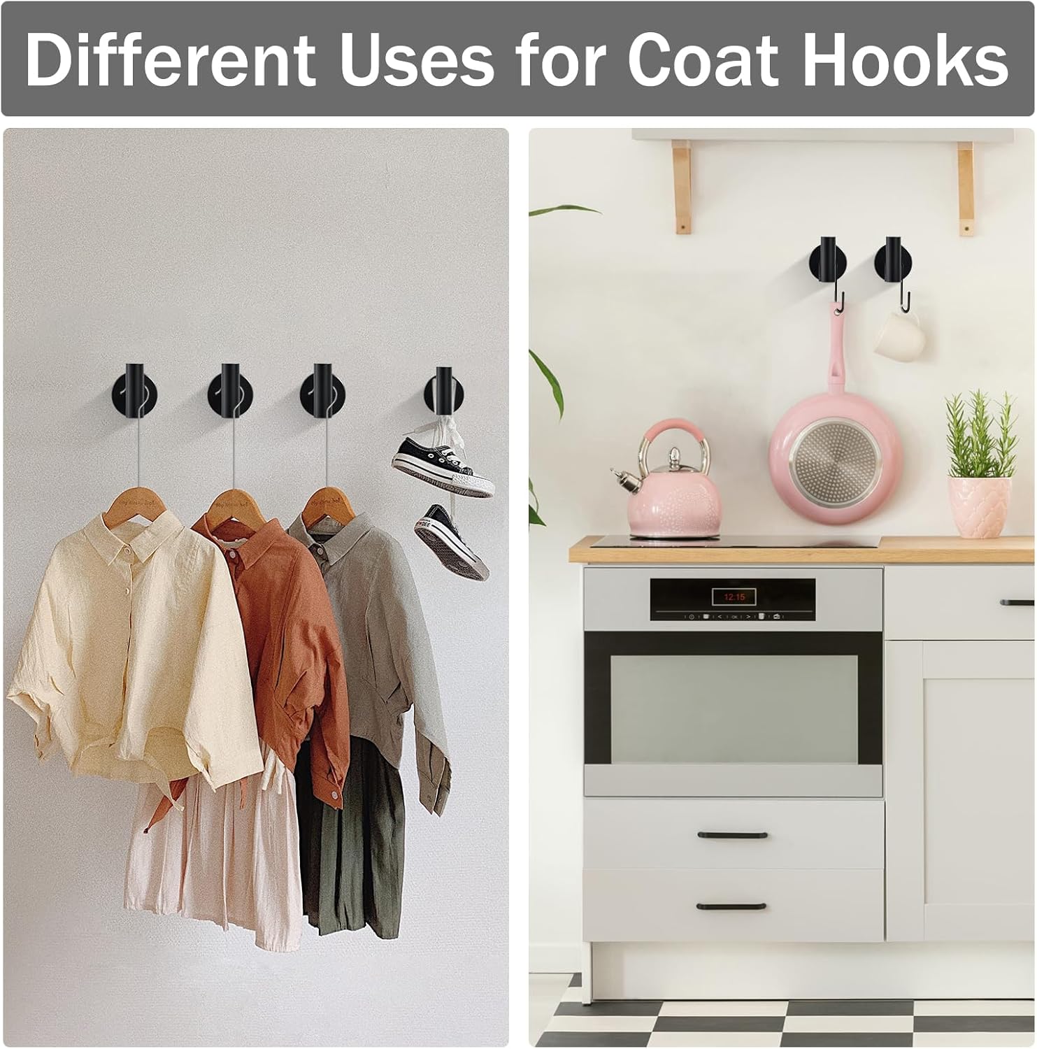 Fapully Juego de accesorios de baño de 8 piezas de acero inoxidable, juego de accesorios de baño negro mate montado en la pared