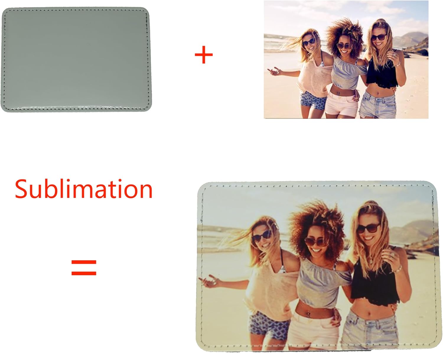 Cartera sublimada de 3 piezas ultrafina para mujer, carteras de cuero en blanco con bolsillo frontal, cartera de bricolaje, Rosado, Artesanía de