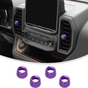 Linskip Fundas de aluminio para perilla de ventilación compatibles con Ford Bronco Sport 2021 2022 2023 2024, kit de molduras de perilla de Linskip Fundas de aluminio para perilla de ventilación compatibles con Ford Bronco Sport 2021 2022 2023 2024, kit de molduras de perilla de