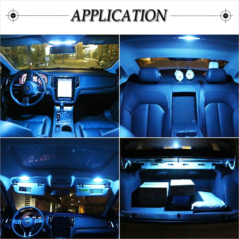 1797 Bombilla LED de 1.417 in C5W 6411 6418 DE3425, luz de cúpula azul hielo 8000K 3030 SMD para coches, mapa, matrícula, cajuela, luces interiores,