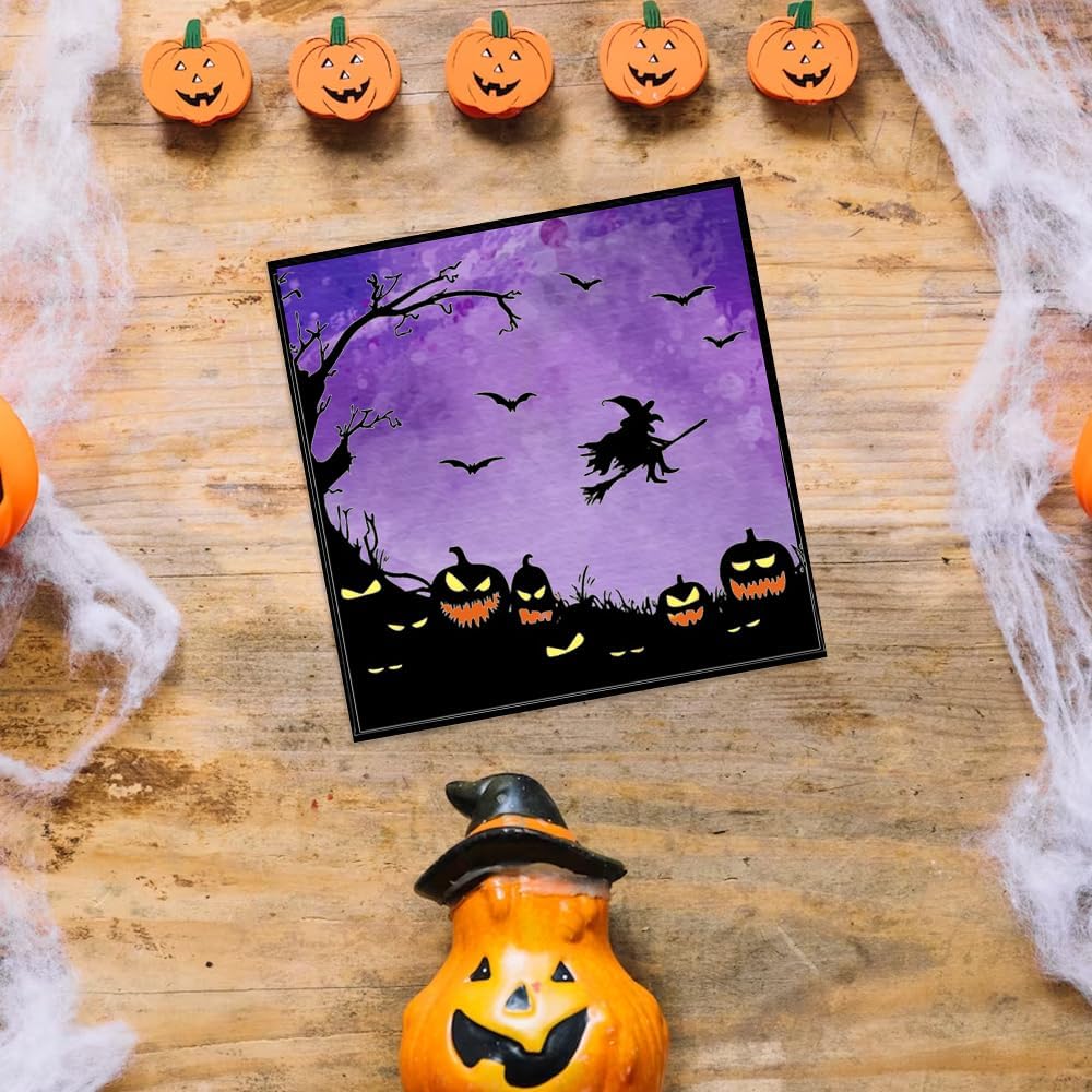Sellos transparentes de Halloween para hacer tarjetas, fondo de árbol, sellos de goma transparente, bruja, murciélago, calabaza, para decoración de