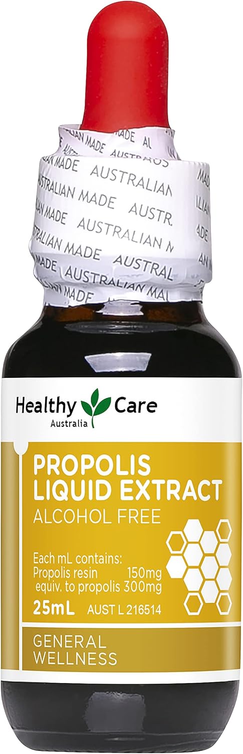 Healthy Care Extracto líquido de propóleos sin alcohol, 0.8 fl oz, fabricado en Australia