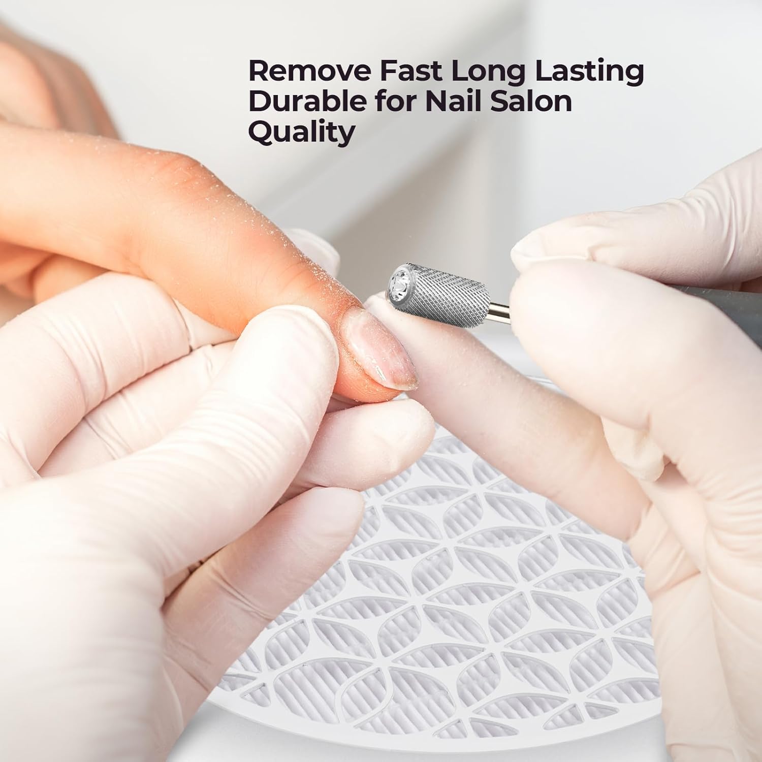 Lavinda Brocas de uñas con parte superior de cristal, brocas de carburo de barril grande de 332 pulgadas, adecuadas para manicura, pedicura,