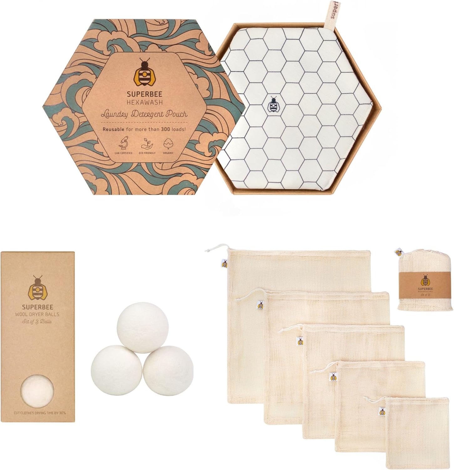 SuperBee Kit de lavandería – Kit de viaje de lavandería ecológico – Ropa de lavandería para pieles sensibles sin químicos – Alternativa de