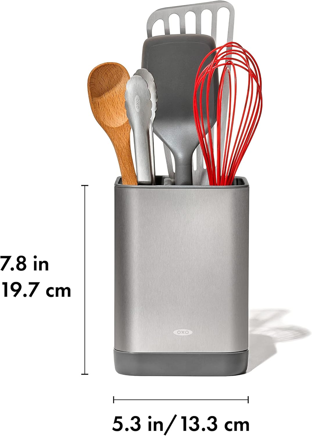 OXO Good Grips – Organizador ajustable de acero inoxidable, soporte pequeño para utensilios