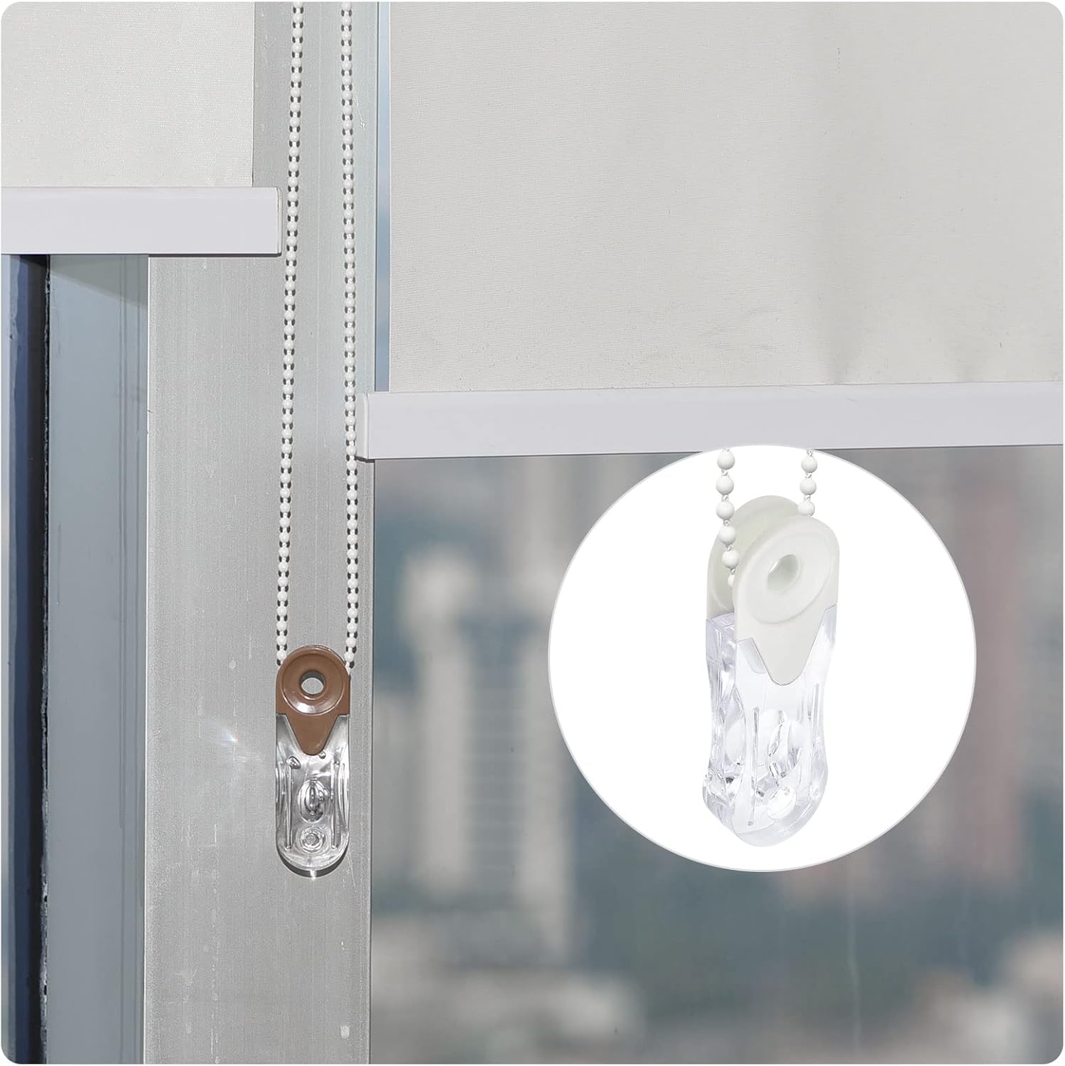 uxcell Pesos para cable ciego, 8 piezas de 3.543 in para cortina de ventana con cuentas de asa de cadena romana vertical, accesorios para persianas