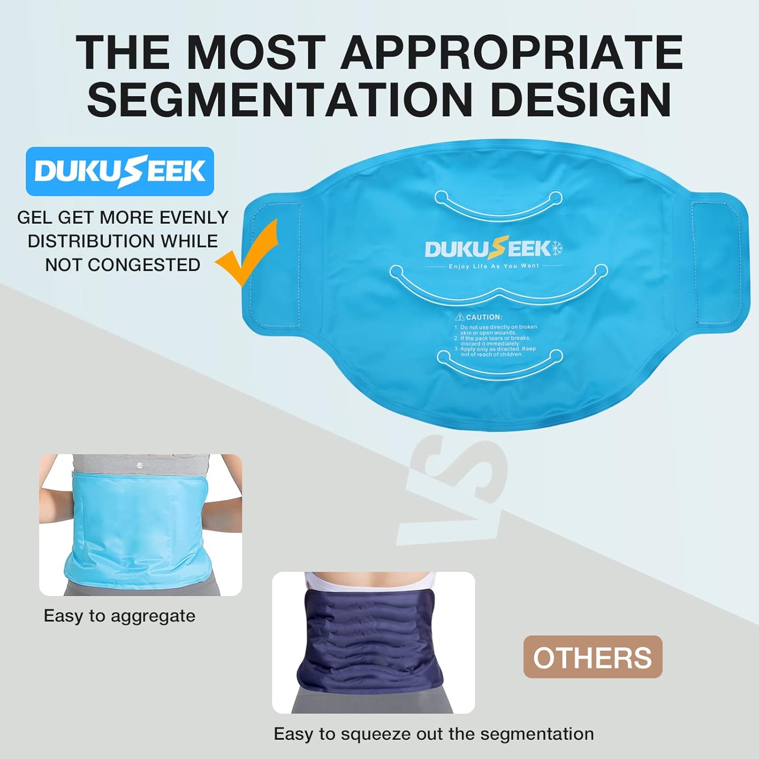 Bolsa de hielo para lesiones de espalda y alivio del dolor, bolsa de hielo reutilizable con correas desmontables, envoltura de hielo de gel flexible