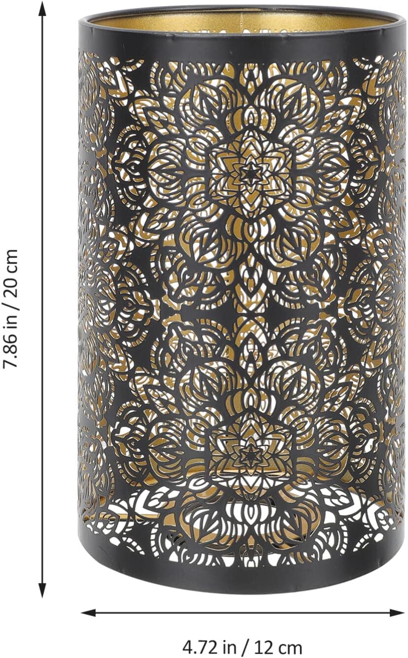 Housoutil Pantalla hueca de la lámpara de escritorio de la pantalla de la lámpara colgante de metal negro lámpara de malla de metal negro cubierta