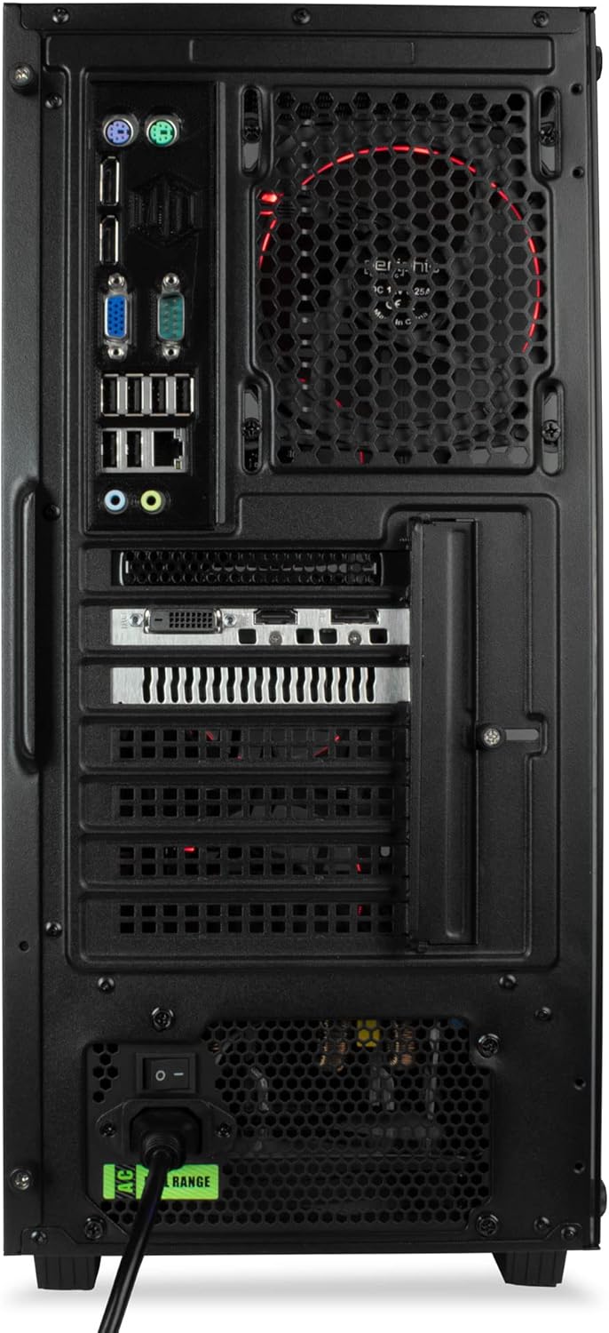 Periphio Ember – Computadora para juegos, RGB, Intel Quad-Core i5, 16 GB de RAM, SSD de 120 GB + 1 TB 7200 RPM HDD, PC para juegos Windows 10,