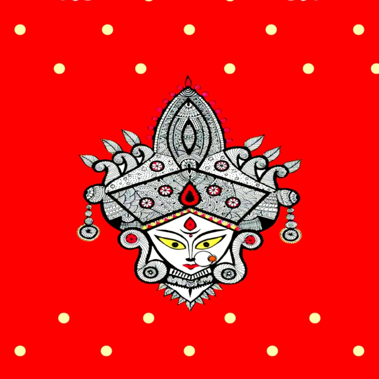 LoveNspire Decoración Durga Puja, Banner Durga Pooja, Fondo Durga Pooja, Fondo Navratri, Fondo Pooja, Telón de fondo de tela, Fondo Indio, Tela
