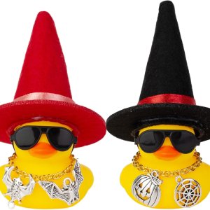 MuMyer Patos de Halloween para automóvil, paquete de 2 adornos de goma para automóvil, pato amarillo, decoración de tablero de automóvil con MuMyer Patos de Halloween para automóvil, paquete de 2 adornos de goma para automóvil, pato amarillo, decoración de tablero de automóvil con