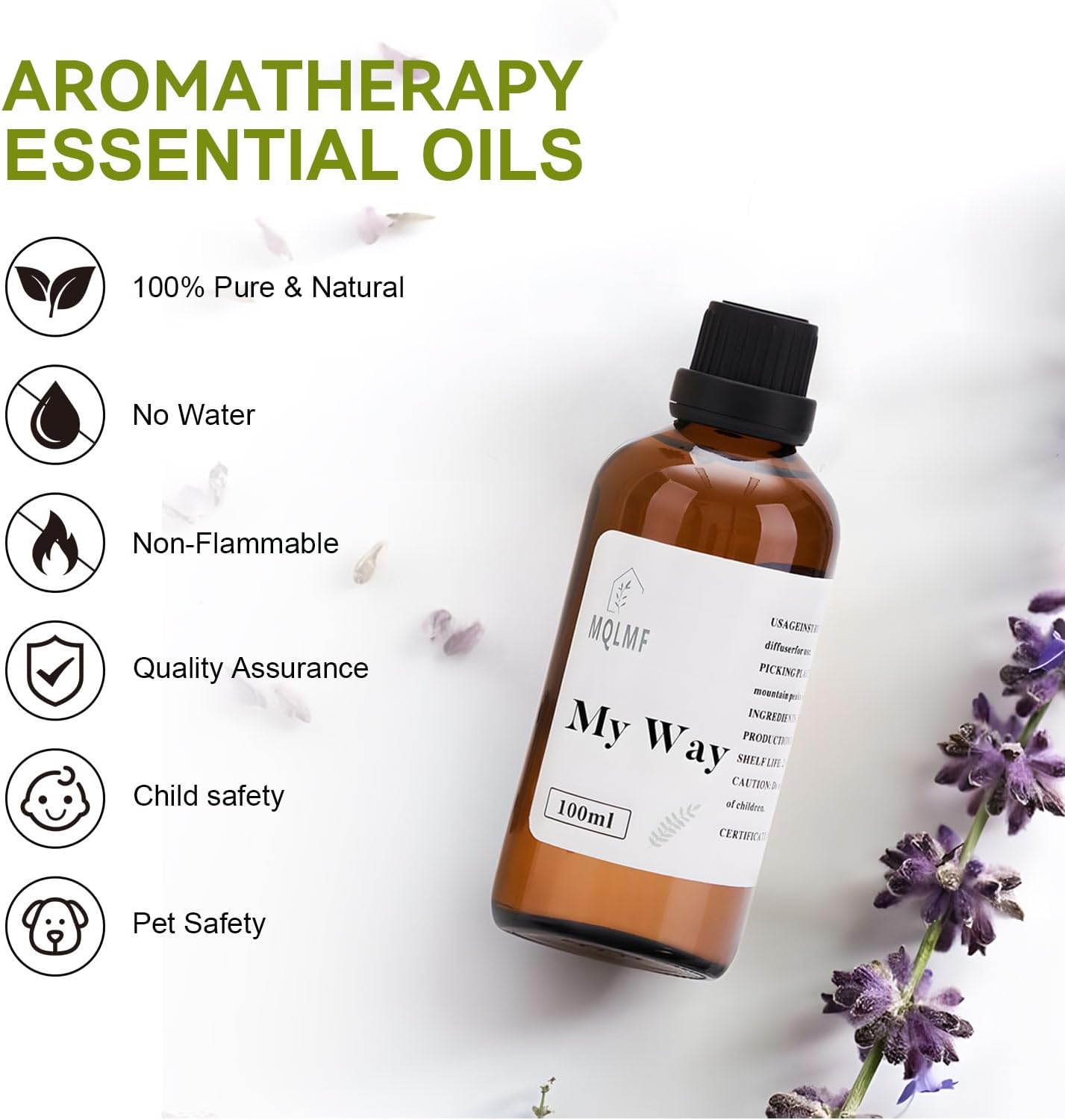 MQLMF Gardenia – Aceites esenciales de flores  3.4 fl oz, puro natural, aceite difusor de la colección de hotel, repuestos de difusor sin agua,