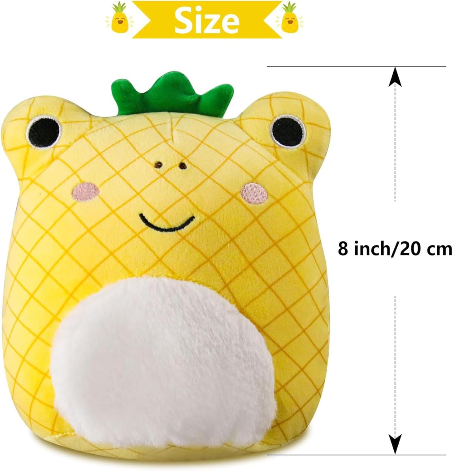1 juguete de peluche de 8 pulgadas, lindo animal de peluche suave, regalo para cumpleaños de niños, Halloween, Navidad (piña rana)