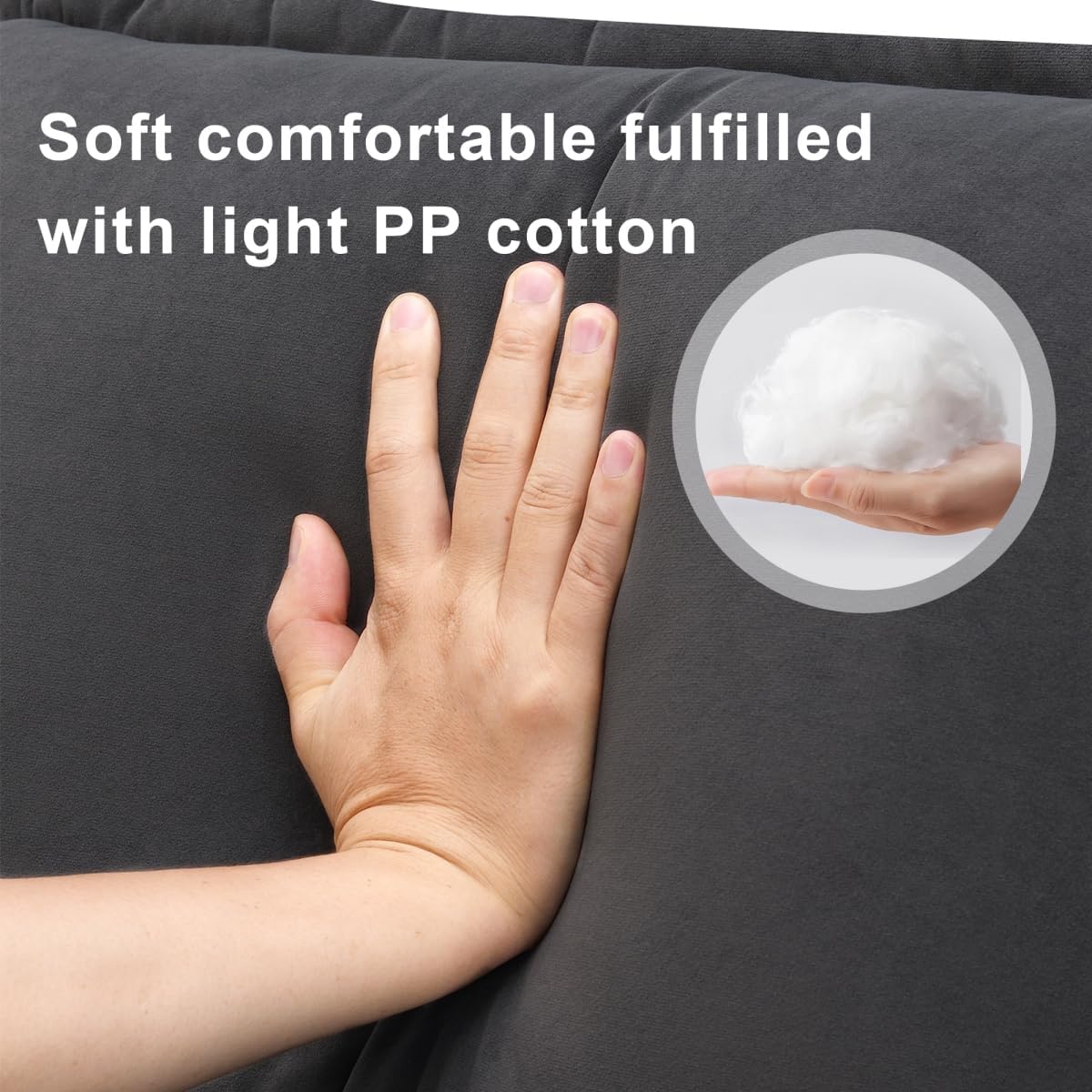Sofá modular en forma de U de 109.8 pulgadas con almohadas para la cintura, sofá simétrico tapizado de 6 asientos, sofá cama con diván, color gris