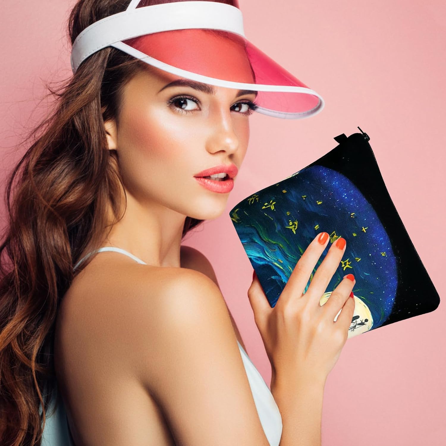 Noozion Juego de 2 bolsas de cosméticos resistentes al agua, bolsas de maquillaje espaciosas, bolsa de aseo de viaje, organizador de cosméticos,