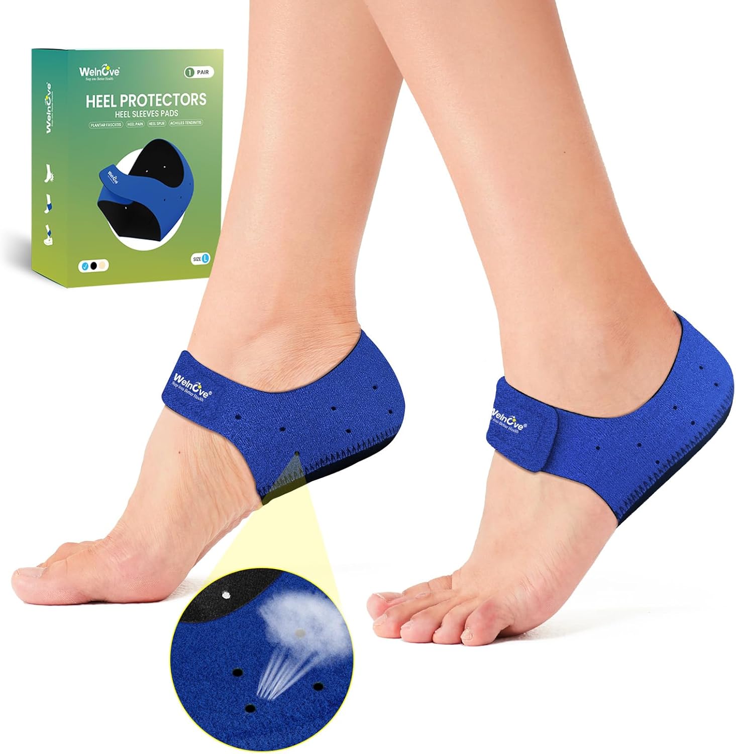 Protector de fascitis plantar para zapatos, taloneras Welnove para aliviar el dolor, insertos y almohadillas para tendinitis de Aquiles, cojín de