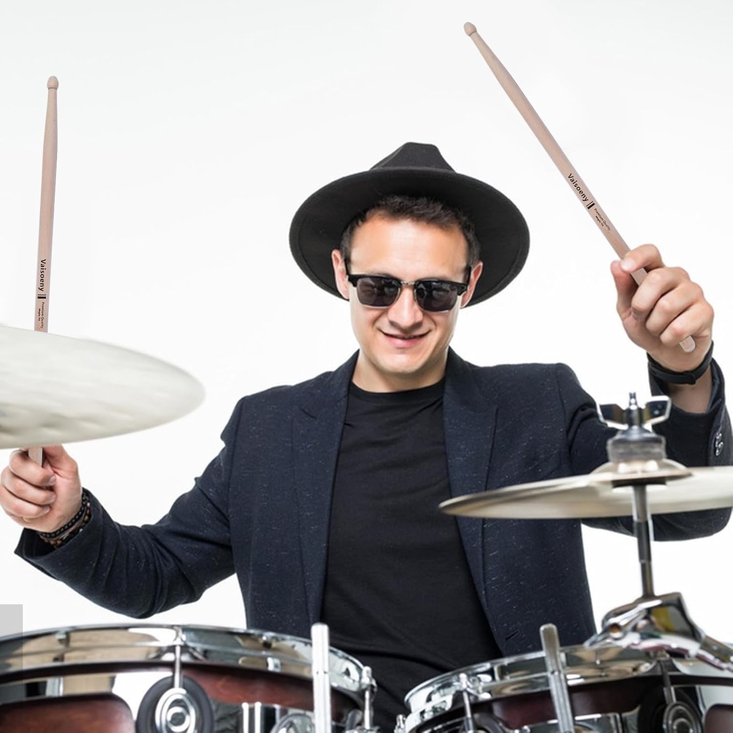 Baquetas de batería 5A para adultos, 12 pares de baquetas clásicas de madera de arce para niños, accesorios de percusión de instrumentos musicales