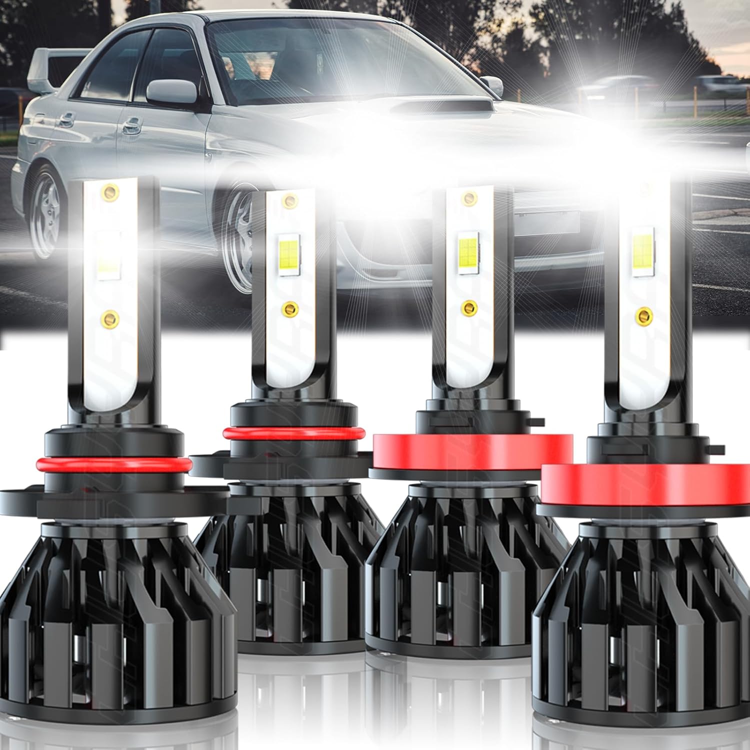 CHUSYYRAY Compatible con bombillas Subaru Impreza 2008-2012, 2013, 2014, 2015, 2016, 2017, 2018, 2019, 2020, 9005 H11, 32000 lúmenes, luz blanca