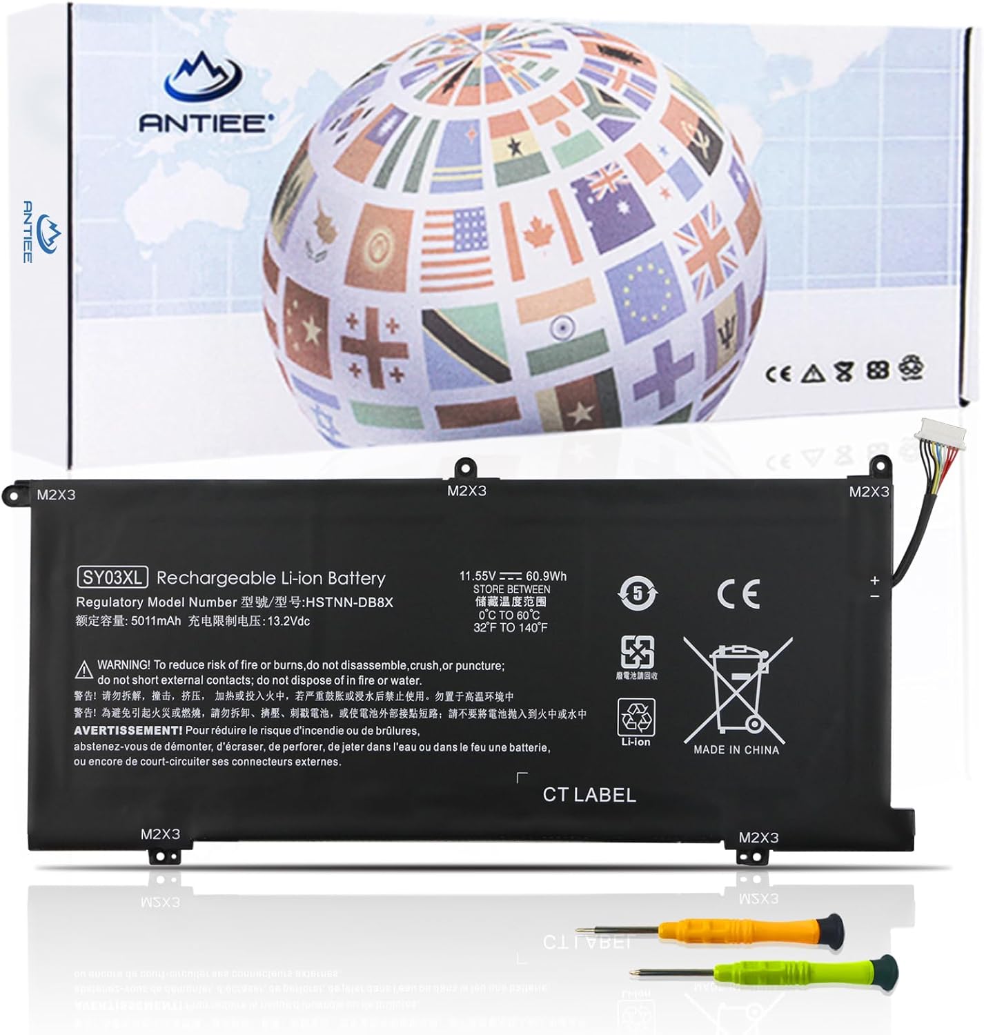 ANTIEE SY03XL – Batería para portátil HP Chromebook X360 14 G1 14-DA 14-DA0011DX 14-DA0500ND 14-DA0021NR Chromebook 15-DE 15-DE0010NR 15-DE0021CL